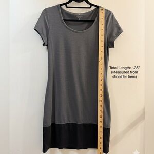 Athleta Merino Wool Blend Ella Dress Gray Black S